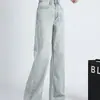 Jeans de cintura alta, perna larga e estreita para mulheres, novo estilo primavera e outono 2026, forrado com fleece, espessado, corte reto, modelador, solto, calça de comprimento total