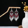 Estilo étnico Miao Silver Tassel Brincos Bohemian Turquesa Tassel Brincos Minorias étnicas Atrações turísticas Brincos
