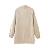 Comercio Electrónico Transfronterizo Estilo Europeo y Americano Ropa de Mujer ZA AliExpress Venta Caliente Solapa Bolsillos Largos Chaqueta Abrigo