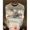 Nueva sudadera de otoño e invierno para hombre, de alta gama, lujo ligero, diseño rasgado, moda moderna, manga larga, top unisex