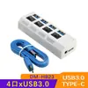 Hub USB 3.0 de 4 Puertos Hub de Alta Velocidad Divisor USB Estación de Acoplamiento Interruptor Independiente Hub Uno a Siete Estación de Acoplamiento