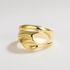 Anillo de Celebridad de Internet Estilo Francés Plata de Ley 925 Versátil Hip-Hop Fashionistas Irregular Convexo Cara Ancha Anillo Abierto para Dedo
