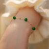 Novo Estilo Chinês Verde Calcedônia Pulseira Hanfu Acessórios Luz Luxo Presente-dando All-match Simples Novo Estilo Nacional Estilo Literário Retro
