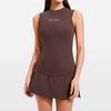 Traje deportivo de ocio transfronterizo Nuevo Traje de yoga adelgazante sin costuras Pantalones cortos de tenis de pluma anti-luz con bolsillo de manga corta