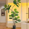 Plantas verdes artificiales de estilo vintage, higuera artificial para la sala de estar, ofreciendo una sensación de lujo ligero y alta gama, plantas verdes artificiales para decoración de interiores