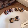 Pendientes Geométricos Retro con Estampado de Leopardo para Otoño e Invierno para Mujer, Pendientes de Gama Alta Estilo Maillard, de Nicho con Estilo, Lujo Accesible y Pendientes Únicos