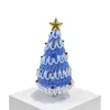 Árbol de Navidad de Vidrio Zibo 15 cm Artesanía de Vidrio Adorno Árbol de Navidad de Vidrio con Forma de Corazón