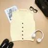 Chaleco de punto para mujer, top sin mangas de corte holgado con cuello en V, perfecto para usar en capas en primavera y otoño.