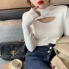 Top térmico de invierno para mujer, ropa interior elegante, nuevo diseño primavera y otoño 2025, suéter único de punto calado