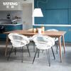 Silla de Ratán Balcón Warden Juego de Tres Piezas Modelo Creativo Diseñador Habitación de Muestra Mesa y Silla de Ratán Mesa y Silla de Comedor Patio Jardín