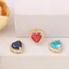 Acessórios de joias semiacabados no atacado material metal cravejado zircônia Pingente de coração pingente para colar pulseira brincos diy