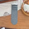 Calcetines frescos y dulces para mujer, calcetines japoneses dulces florales de media pantorrilla, encaje de puño de burbuja coreano, calcetines holgados de lunares pequeños estilo Ins