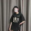 Camiseta de Manga Corta Vintage Lavada de Moda para Mujer, Nuevo Diseño de Verano, Top Versátil Holgado de Nicho