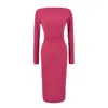 Elegante vestido largo de una manga con pliegues para mujer, prenda interior de otoño e invierno, estilo chic y retro, vestido largo que ciñe la cintura y realza las caderas