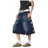 Pantalones Camuflados Vintage Lavados Versátiles para Hombres y Mujeres, Jeans de Moda Estilo Callejero Americano de Corte Holgado Nicho con Estrellas