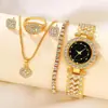 2024 Nuevo Conjunto de Pulseras para Mujer Reloj Moda Diamante 5 uds/set Temperamento Femenino Baita Reloj de Cuarzo Mujer