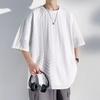 Camiseta Khaki de manga curta para homens de verão Niche Design Estilo Americano T-shirt Retrô Loose Casual Meia manga Top