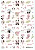 Arte de Uñas Rosa Estilo Japonés Celebración de Internet Popular Lindo Dibujo Animado Panda Bebé Pegatinas para Uñas Serie de Flores Estilo Nacional Pegatina Adhesiva Trasera
