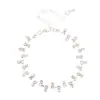 Joyería Transfronteriza Europea y Americana, Moda de Diamantes Completos Cadena de Garras Simple Tobillera de Playa con Pedrería Joyería para el Pie en Stock A007