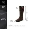 Botas Altas Retro Plisadas Apiladas de 6 cm de Altura para Mujer 2026 Nuevas de Gamuza, Uso Bidireccional, Botas de Media Caña, Botas Vaqueras, Botas de Montura