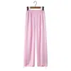 Moda estilo europeo versátil holgado adelgazante rosa satín cremallera chaqueta deportiva cintura elástica pantalones de pierna ancha conjunto mujer