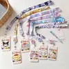 Cordón Retráctil Sanrio para Teléfono Portatarjeta Dura Accesorios Tarjeta de Estudiante Tarjeta de Autobús Tarjeta de Identificación del Trabajo Estuche Protector de Cáscara Dura de Presión