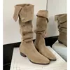 Botas Curtas Western Cowboy de Bico Fino para Mulheres 2026 Outono/Inverno Botas Curtas com Salto Bloco Botas Longas com Salto Grosso Botas de Equitação de Bico Fino na Altura da Panturrilha para Mulheres