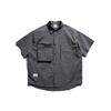 Camisa de Trabalho Funcional de Manga Curta Masculina Cor Pura Estilo Japonês Retrô Verão Solta Versátil Camisa Top de Manga Curta Jaqueta Tendência