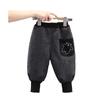 Calça de Inverno Espessa de Veludo Nova 2024 Infantil Acolchoada e de Veludo Xadrez Espessa Quente e Xadrez Casual