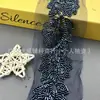 Renda bordada pesada com fundo de rede Huwei, renda com flores e pérolas de 8CM de largura, acessórios decorativos para gola de chapéu