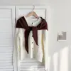Chapéu de Tricô Liso Mais Vendido para Outono e Inverno para Mulheres, Dupla Utilização como Cachecol, Espessado para Aquecimento, Chapéu Cachecol Protetor de Pescoço, Atacado