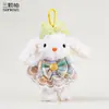 Chaveiro Original de Pelúcia Vestido de Princesa Coelho de Orelha Longa Boneca Coelho Fofa Pingente para Bolsa de Menina Pequeno Presente