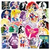50 Pegatinas de Graffiti de Guerrera de Dibujos Animados Japoneses Chica Agua Hielo Luna para Taza de Agua Maleta Refrigerador Cuaderno Pegatinas Impermeables