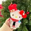 Nuevo Llavero de Peluche Original Hello Kitty Invierno Nuevo Conjunto Cálido Colgante de Bolsa de Regalo Gato Kt