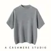 Suéter de punto de cachemira para mujer, cuello medio, manga corta, nuevo para otoño e invierno, top tipo jersey casual, simple, versátil, cómodo y moderno