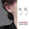 Brincos de Prata 925 com Zircônia para Mulheres, Brincos Versáteis Super Brilhantes, Fechos Simples de Rosca, Não é Necessário Remover os Brincos ao Dormir
