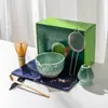 Japanese-Style Matcha Brush Set with Tea Whisk Stand, Song Dynasty Tea Ceremony Gift Box Set, Matcha Bowl