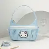Bolso de Hombro Azul de Verano con Dibujos Animados de Hello Kitty con Licencia Oficial de Sanrio para Estudiantes Mujeres, Estilo Lindo y Femenino