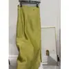Saia de Acetato Satinado Dourado de Cintura Alta para Mulheres, Novo Estilo Outono e Inverno 2025, Versátil, Casual, Fenda, Saia da Moda