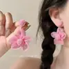 Brincos de borla com flores coloridas super etéreos, brincos stud e argolas doces de nicho de alta qualidade, brincos exagerados estilo férias