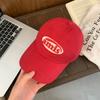 Gorra de béisbol con letras rojas de Corea del Sur para mujer, primavera y verano, parte superior profunda, cara grande, pequeña y suave para hombre