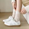 Calcetines de tubo Lolita transpirables huecos de verano para niños jk diarios combinan con todo lazo de encaje calcetín alto para pantorrilla