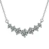 Xiaohongshu Kuaishou Douyin Influencer En Vivo Collar Chapado en Plata Piedra de Alto Carbono Diamante Cuadrado Lágrima Forma de Pera Colgante para Mujer Venta al por Mayor