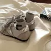 Zapatillas de Entrenamiento Plateadas Estilo Coreano Alemán para Mujer 2026 Nuevo Otoño con Cordones Ocultos para Aumentar la Altura Estilo Casual Academy para Mujer Suela Plana Zapatos Forrest Gump