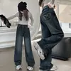 Jeans para Niña Primavera y Otoño 2025 Estilo Nuevo Pantalones para Niños Pantalones de Pierna Ancha para Niños Mayores Otoño Rectos Sueltos Largos