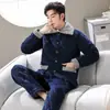 Pijama acolchado hombre invierno forro polar coral tres capas extra grueso con forro polar traje cálido invierno ropa de casa invierno RR