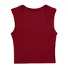 Camiseta sin mangas cuadrada simple estilo coreano para mujer, top elástico de verano de hombro ancho anti-exposición ajustado para el uso diario, adecuado tanto para capas interiores como exteriores