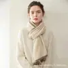 Bufanda de Moda a Bloques de Color para Mujer 100% Cachemira Color Contrastante Otoño e Invierno Nueva Tejida Gruesa Bufanda Cálida Calentador de Cuello Chal
