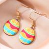 Aretes de Huevo de Pascua con Estampado de Dibujos Animados Europeos y Americanos Transfronterizos, Aretes Nicho de Lujo Ligero de Alta Gama, Aretes Lindos