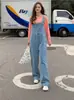 Calça Jeans Vintage Feminina Solta Primavera e Outono Novo Estilo Coreano Calça Wide Leg Calça de Cintura Alta para Estudantes